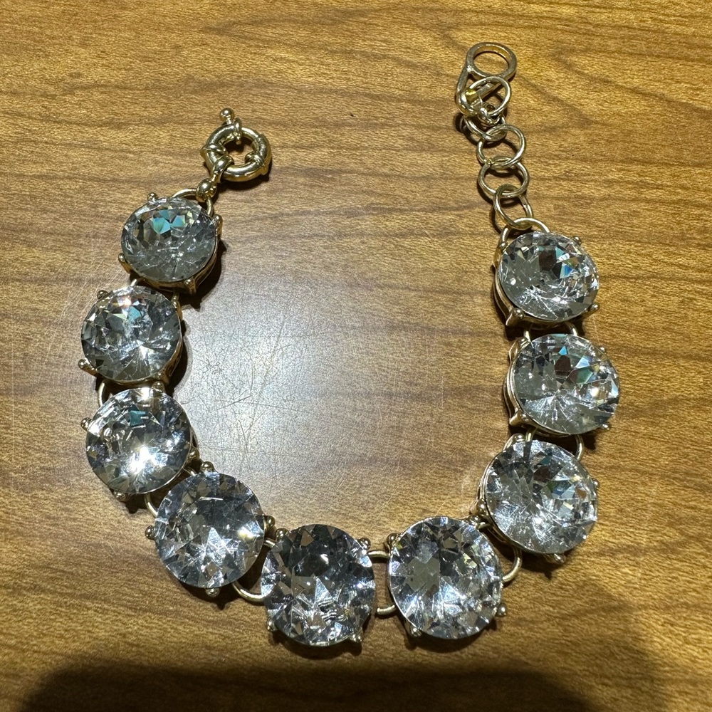 J crew large rhinestone bracelet